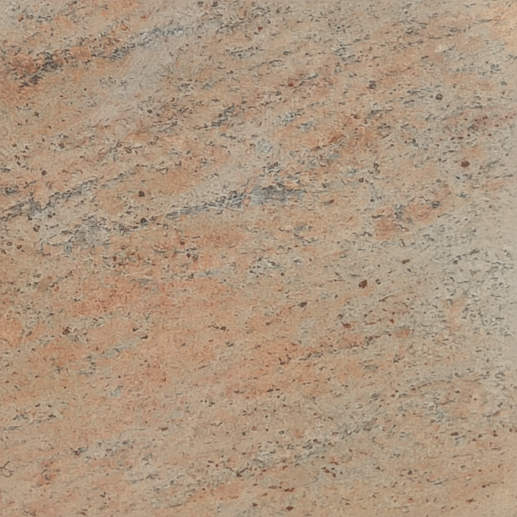 A close-up image of a natural stone surface, likely light brown granite, featuring fine granular details and subtle, wavy streaks of grey and dark brown. The texture is rough and varied, typical of natural rock, often used for memorial artwork backgrounds.