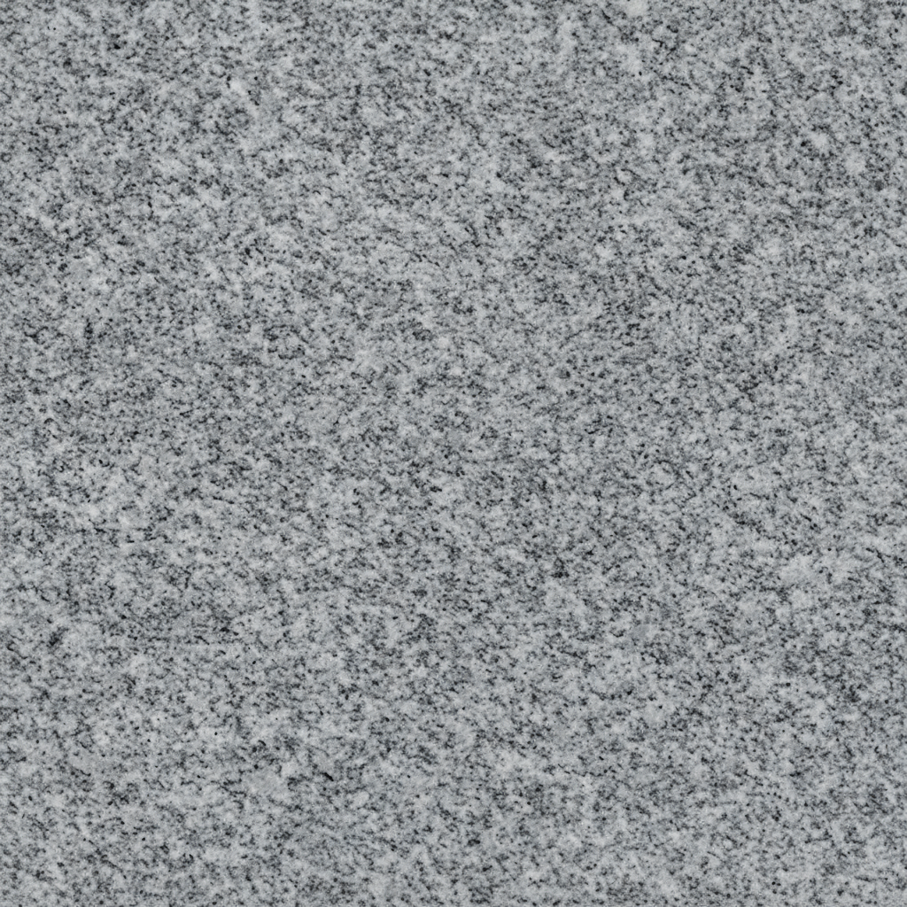 A detailed close-up of a speckled gray granite texture, showing various shades of light and dark gray flecks. This natural stone pattern is commonly used for headstones and other memorial products, offering a subtle and enduring background.
