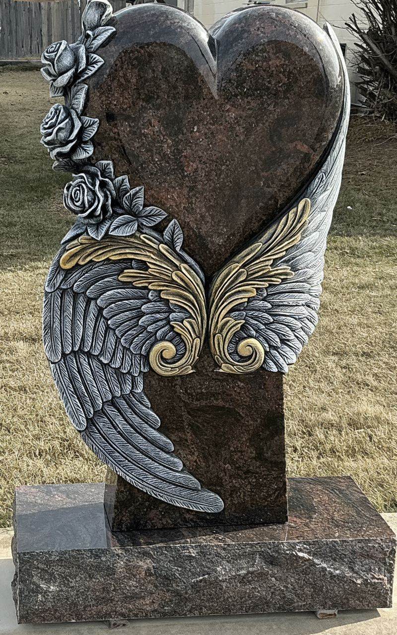 #190 SINGLE CUSTOM HEART W/ WINGS